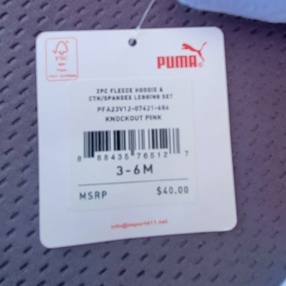Puma Kids' Pink and Blue Tracksuit - Picture 3 of 3